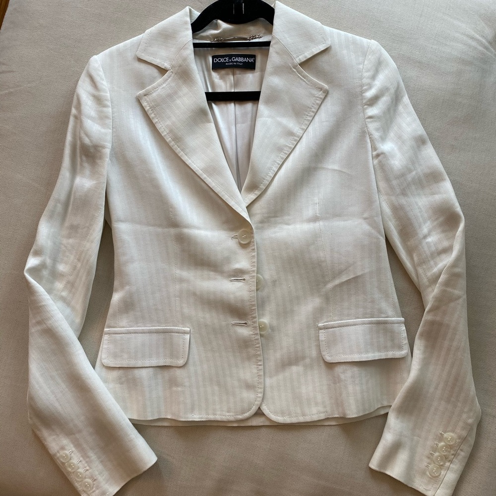 Dolce&Gabbana white linen blazer